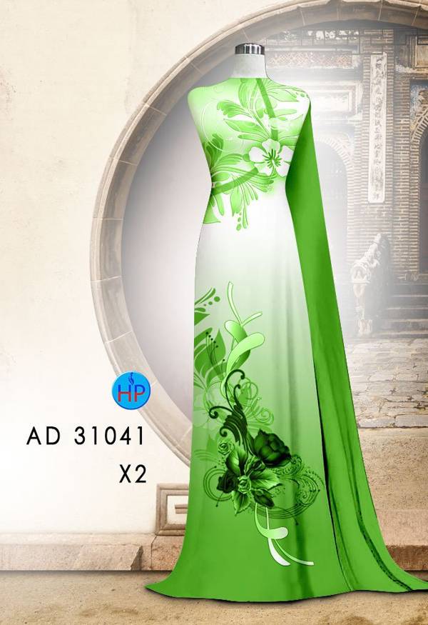 Vải Áo Dài Hoa In 3D AD 31041 40